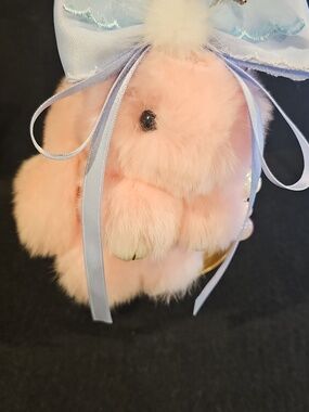 Pink Bunny Keychain with Beads
